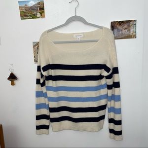 blue striped sweater